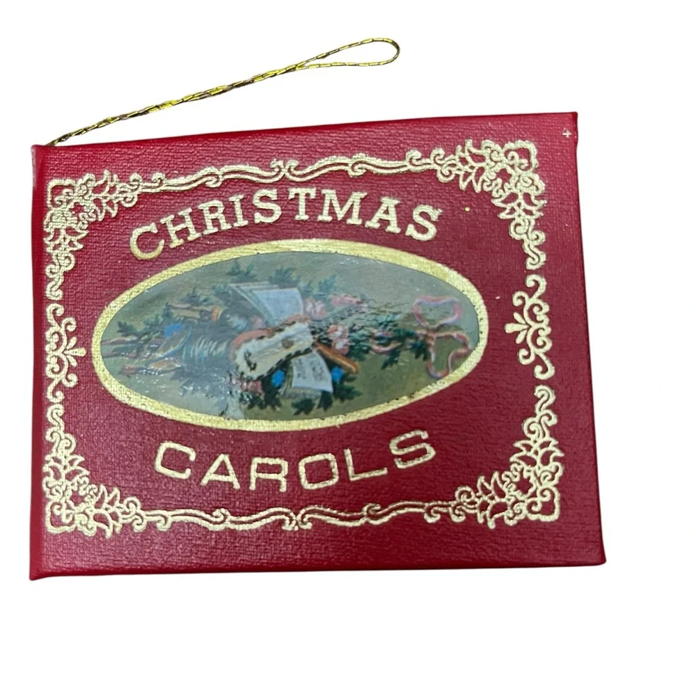Vintage Red Christmas‎ Carols Tree Ornament